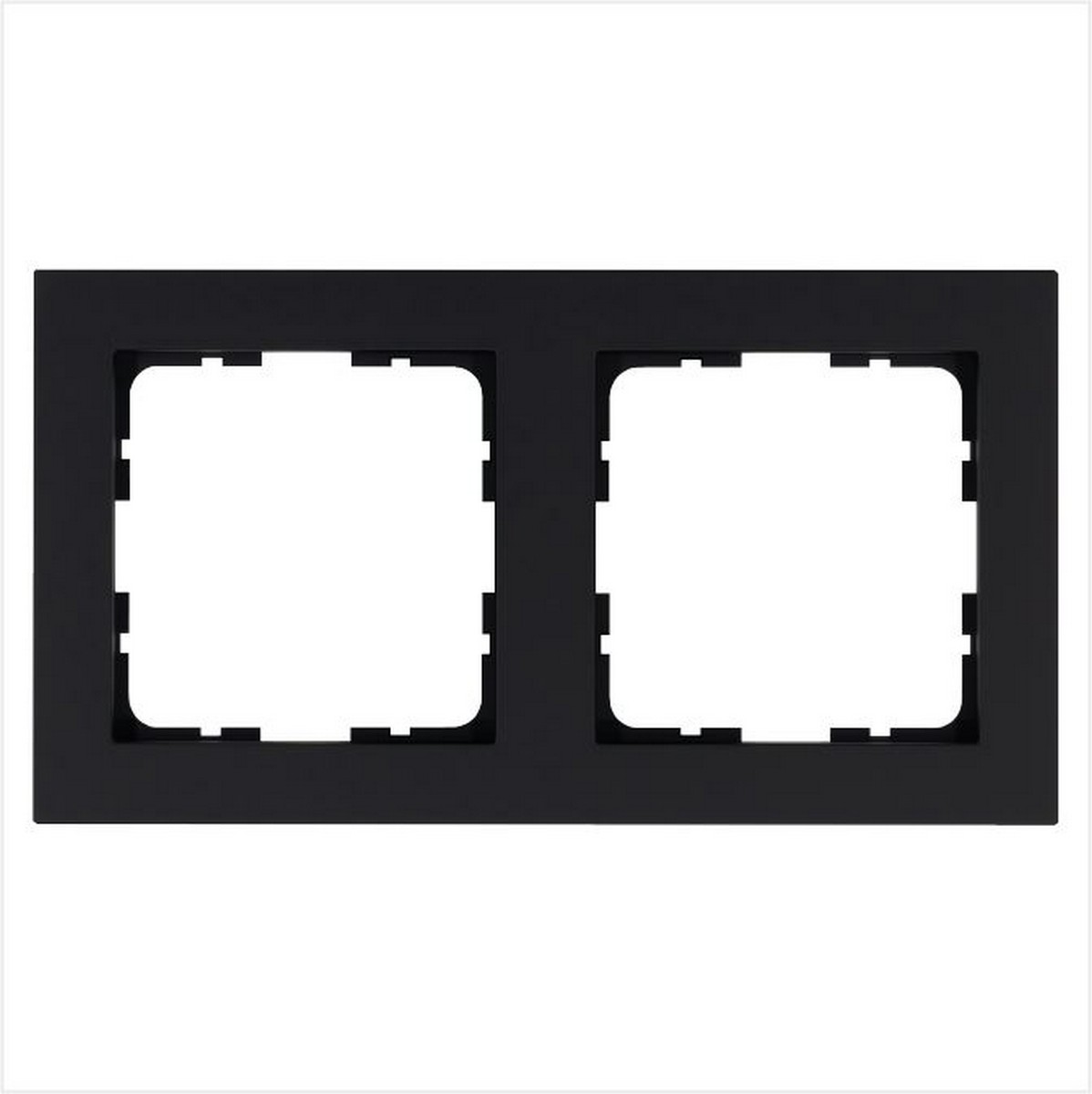JASMART G - розетки и выключатели Рамка JASMART G-Classic 2-постовая черный матовый (soft touch) G1002PB