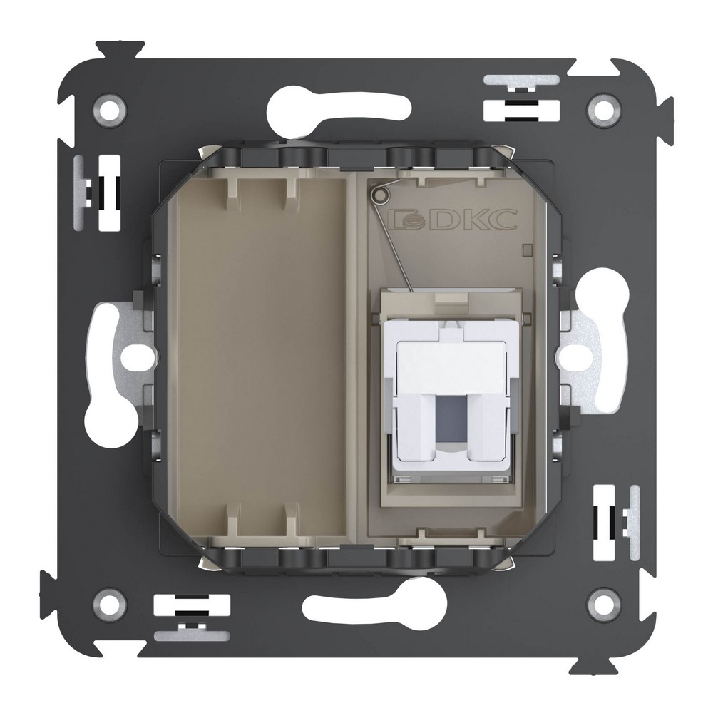 DKC Avanti механизмы Ванильная дымка Телефонная розетка DKC Avanti RJ-12 в стену одинарная "Ванильная дымка" 4405313
