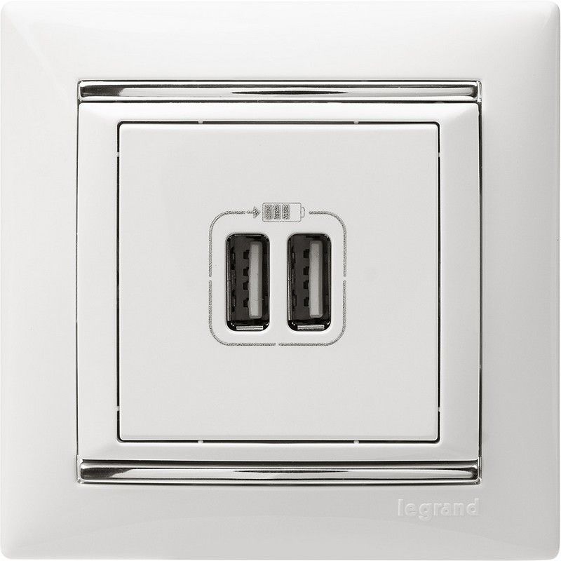 Legrand Valena Classic Белый Розетка USB 2-ая  Legrand Valena белый 770470