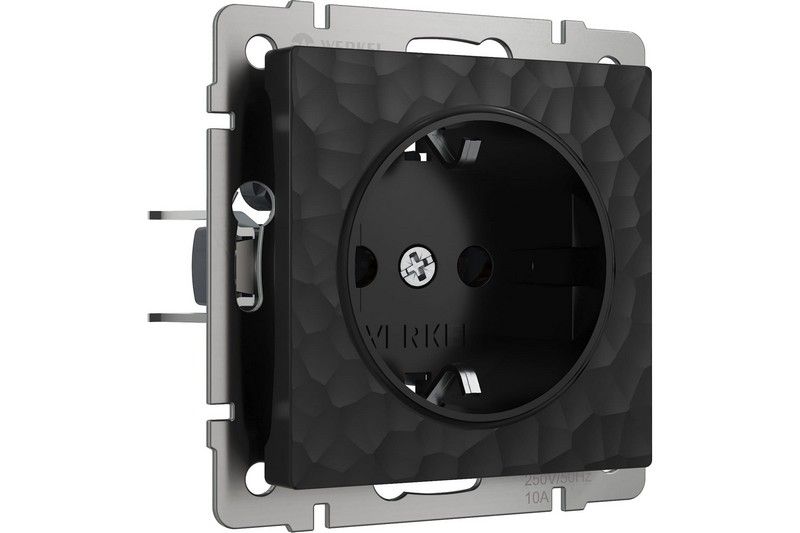 Werkel Черный Hammer механизмы Розетка Werkel с заземлением и шторками (hammer черный) W1271108
