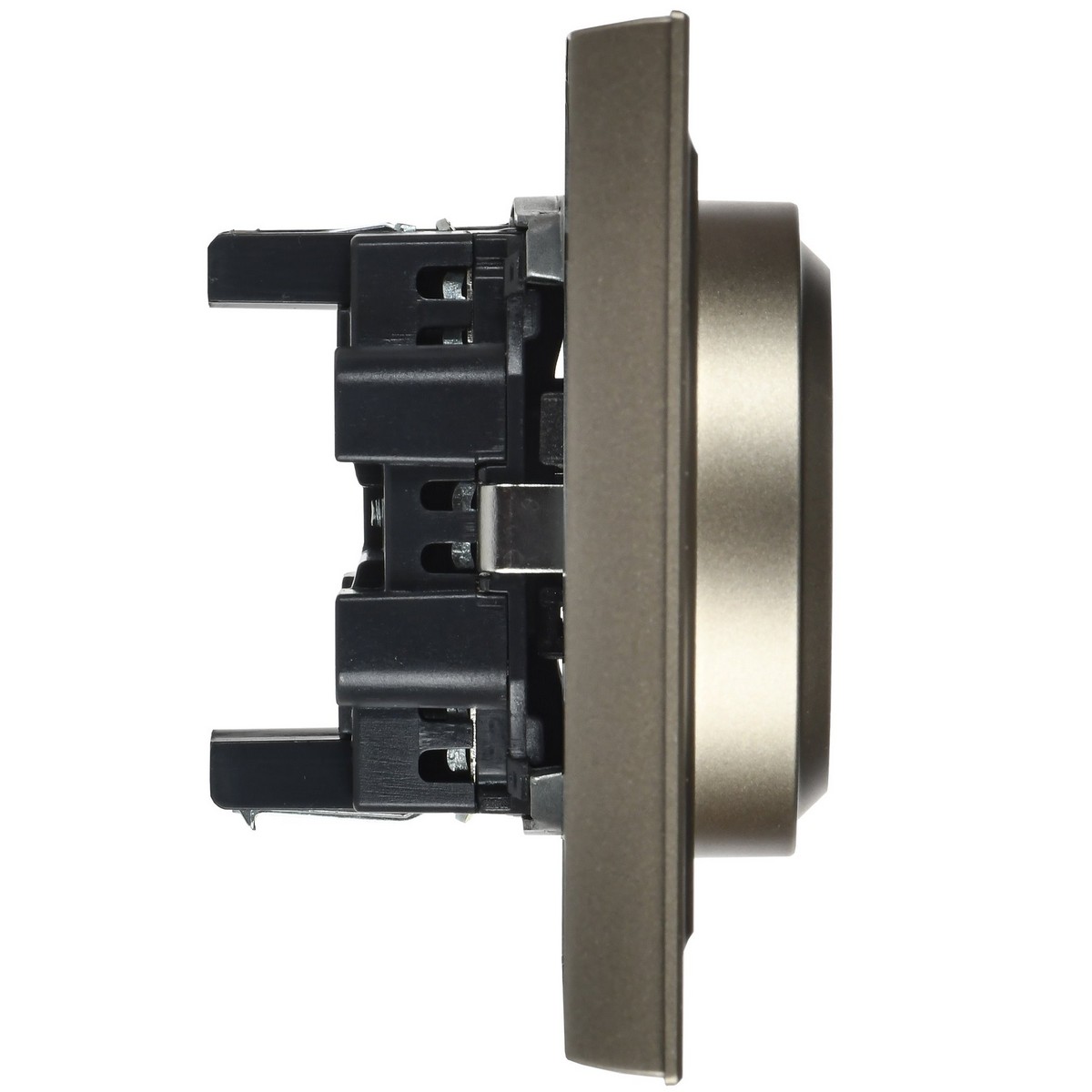 IEK Brite Шампань Розетка IEK BRITE 2-ая с/з без шторок 16А в сборе РС12-3-БрШ шампань BR-R21-16-K37-F