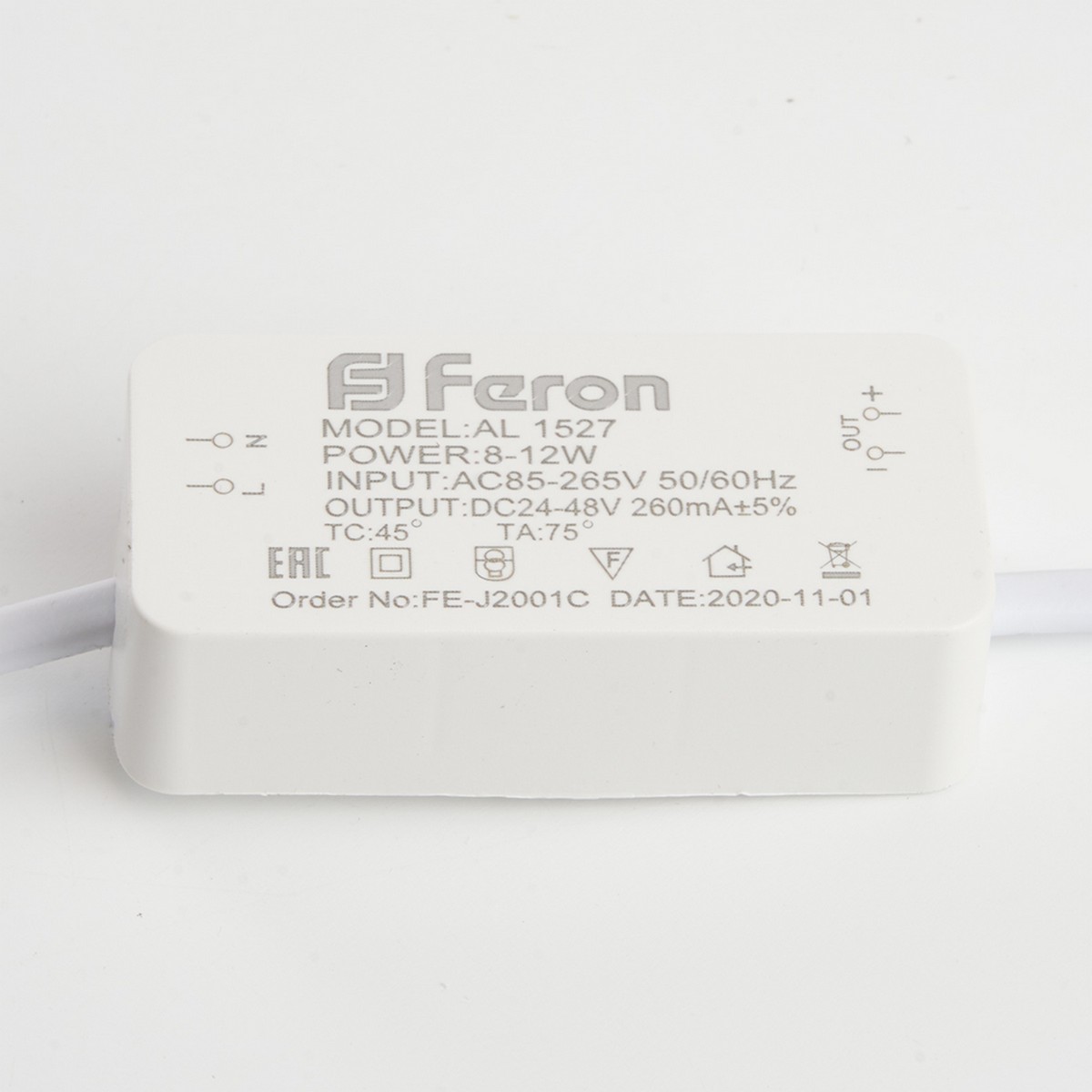 Светильник встраиваемый светодиодный Feron AL1527 12W 4500K белый 41197