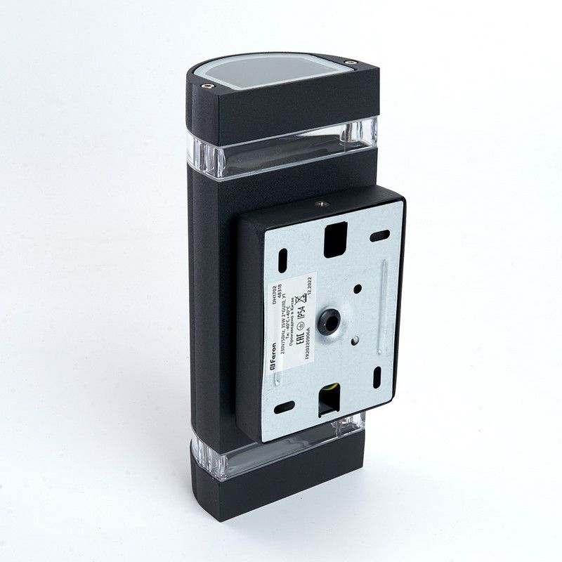 Уличные настенные светильники Светильник садово-парковый Feron DH1702 на стену вверх/вниз GU10 230V черный 48318 