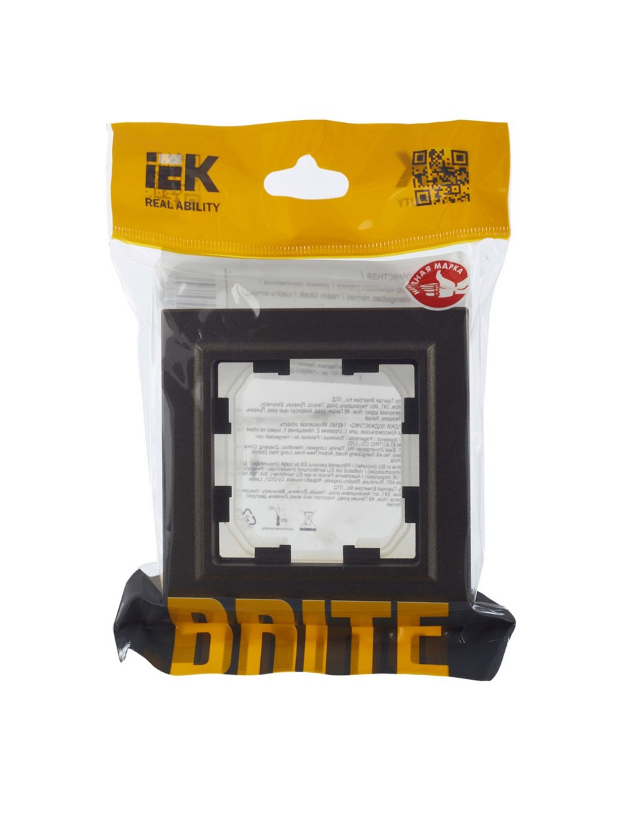 IEK Brite Рамки Рамка IEK BRITE 1-местная IP44 РУ-1-БрТБ-44 темная бронза BR-M12-44-K45