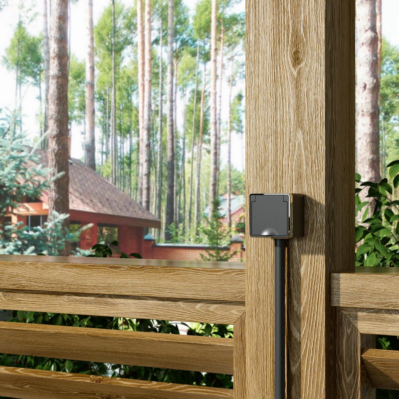 Werkel Gallant черный хром Розетка Werkel  влагозащ. с зазем. с защит. крышкой и шторками Gallant (черный/хром) W5071235