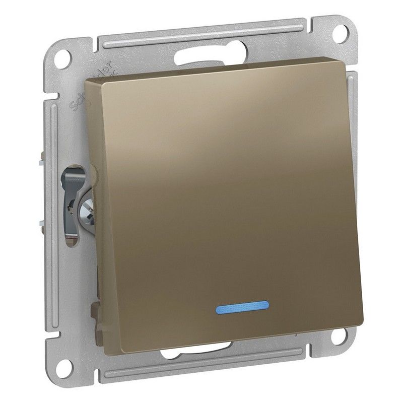 AtlasDesign Шампань Переключатель 1-клавишный Systeme Electric AtlasDesign Шампань с подсветкой, сх.6а, ATN000563