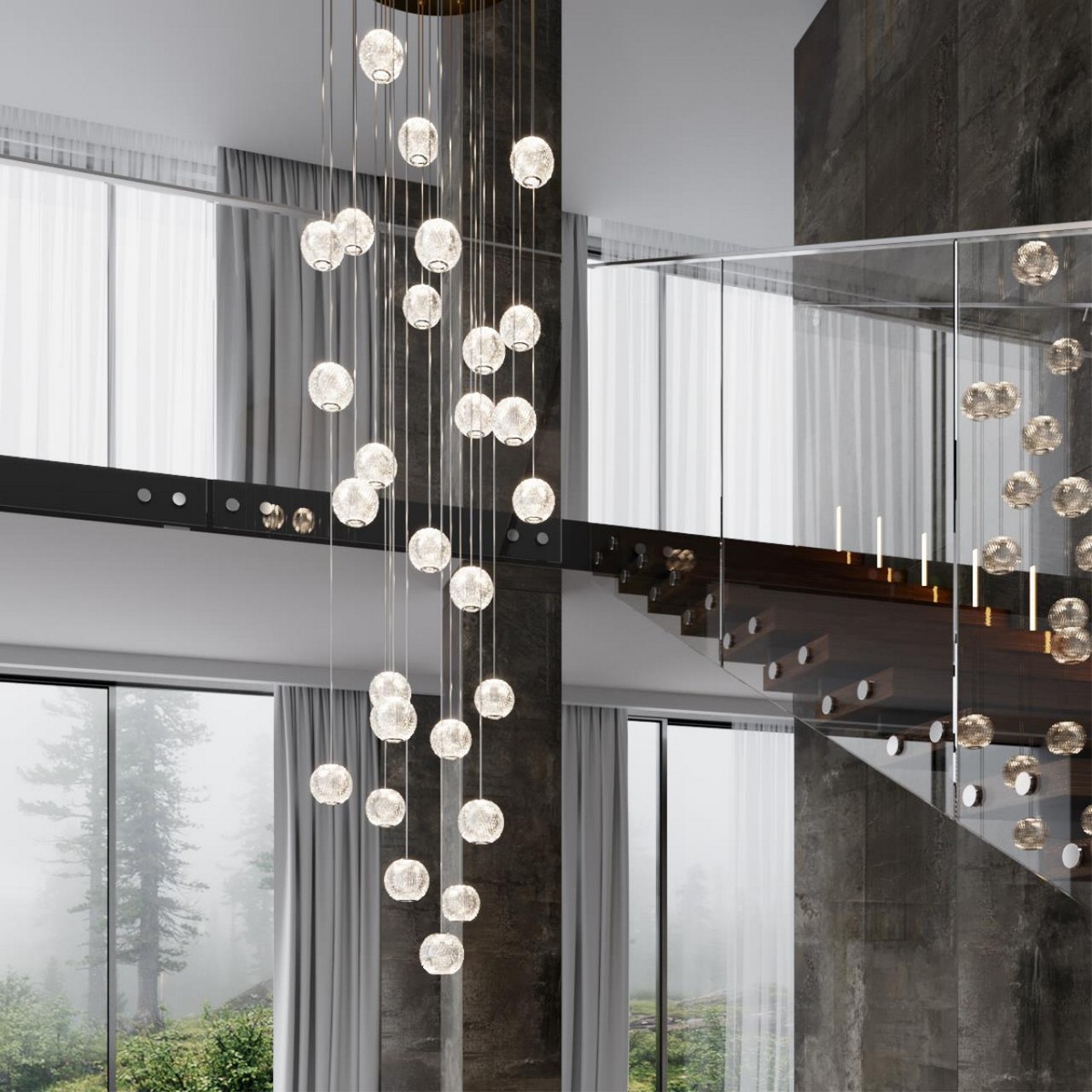Люстра каскадная ODEON LIGHT 5008/120L CRYSTAL