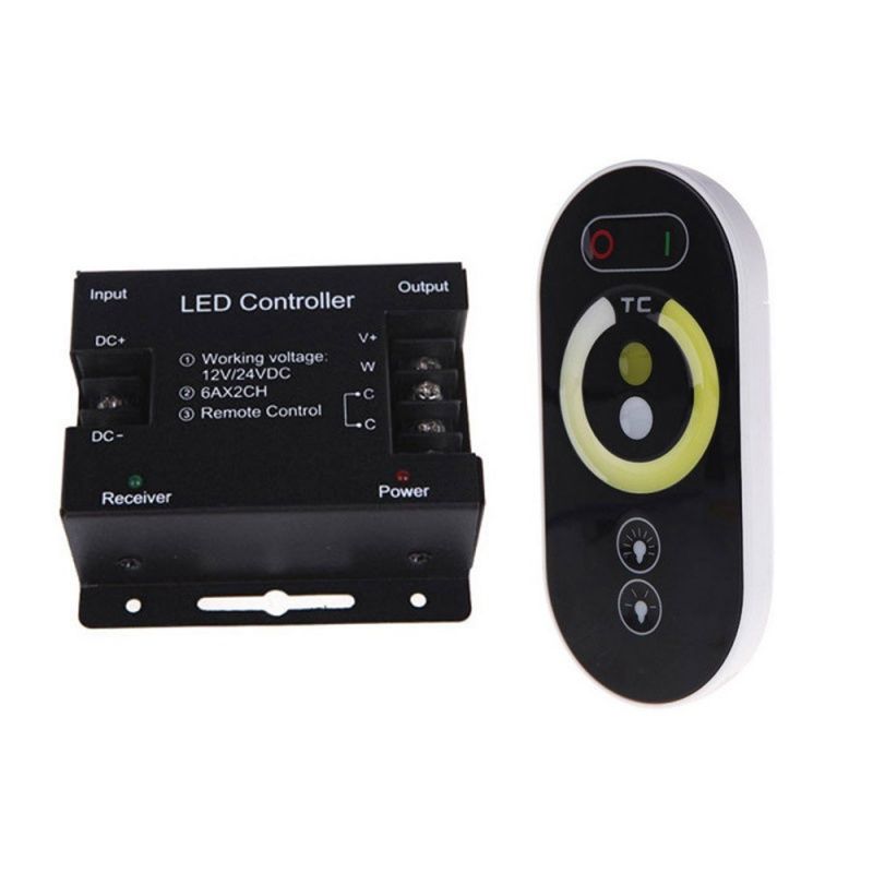 Контроллеры для светодиодной ленты Контроллер Eleganz сенсорный (TOUCH) с пультом 12V-24V 12A для двухцветной светодиодной ленты 