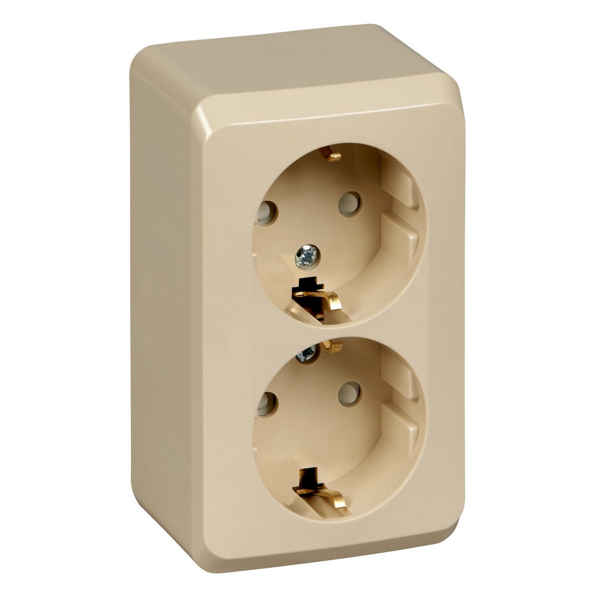 Этюд Кремовый Розетка 2-ая Systeme Electric Этюд наружный Бежевый с/з со шторками PA16-008K