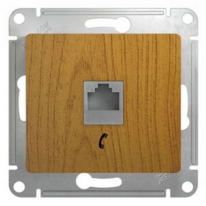 Glossa Дуб Розетка телефонная Systeme Electric Glossa Дерево Дуб RJ11 GSL000581T