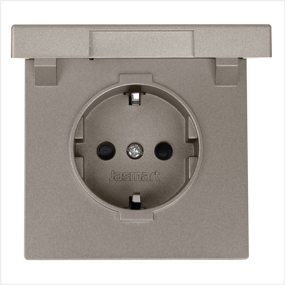 JASMART FD - розетки и выключатели Розетка JASMART FD SCHUKO с крышкой и защитными шторками Бронза 5505BR