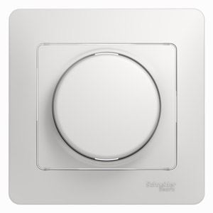 Glossa Белый Светорегулятор (диммер) Systeme Electric Glossa Белый поворотный, 300Вт  GSL000134