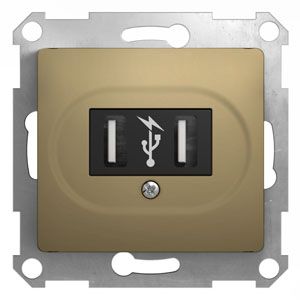 Glossa Титан Розетка Systeme Electric Glossa Титан USB GSL000432