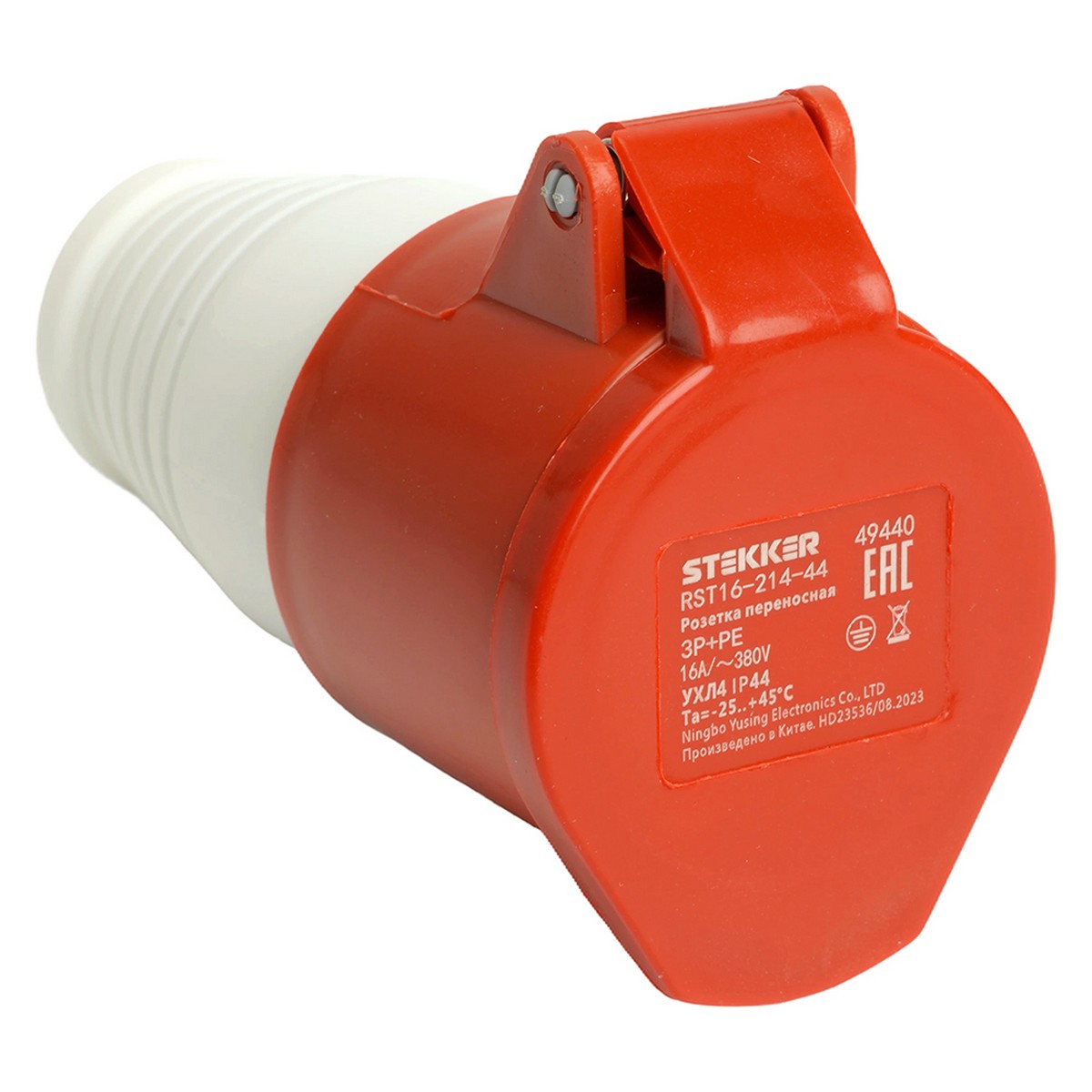 Силовые разъемы и вилки Розетка STEKKER переносная ST-214 16А 380В 3P+PE IP44 RST16-214-44 49440 