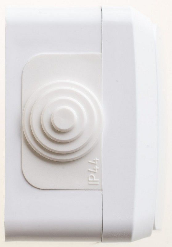 Этюд Белый Выключатель 1-клавишный Systeme Electric Этюд наружный Белый IP44 BA10-041B