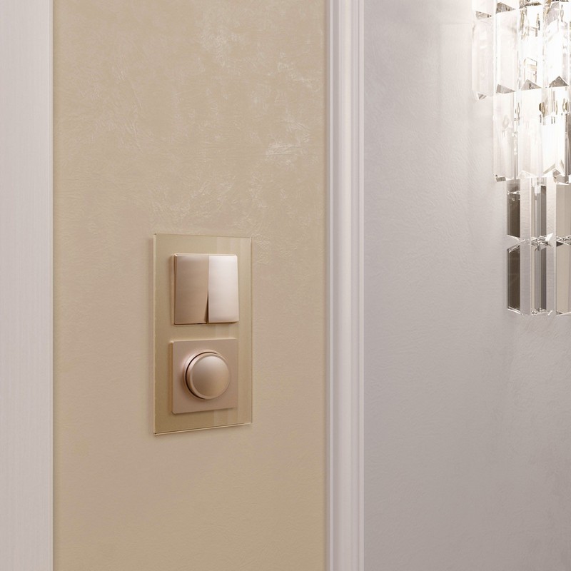 Werkel Шампань механизмы Выключатель Werkel двухклавишный  проходной (шампань) W1122011