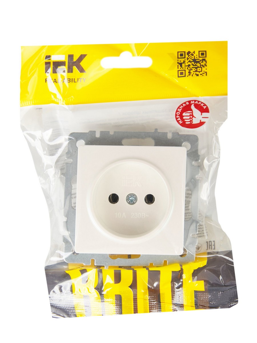 Розетка IEK BRITE б/з без шторок 10А РС10-1-0-БрЖ жемчуг BR-R10-10-K36