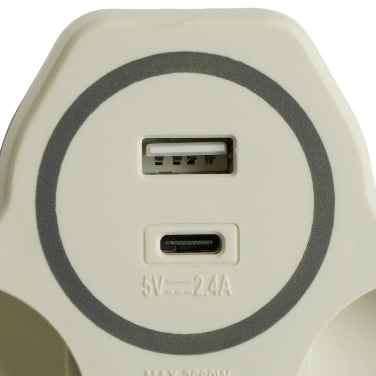 Колодки и удлинители, тройники Разветвитель сетевой 2-местный с/з STEKKER ADP16-15-20 и USB+Type C на 2.4А белый/серый 50071 