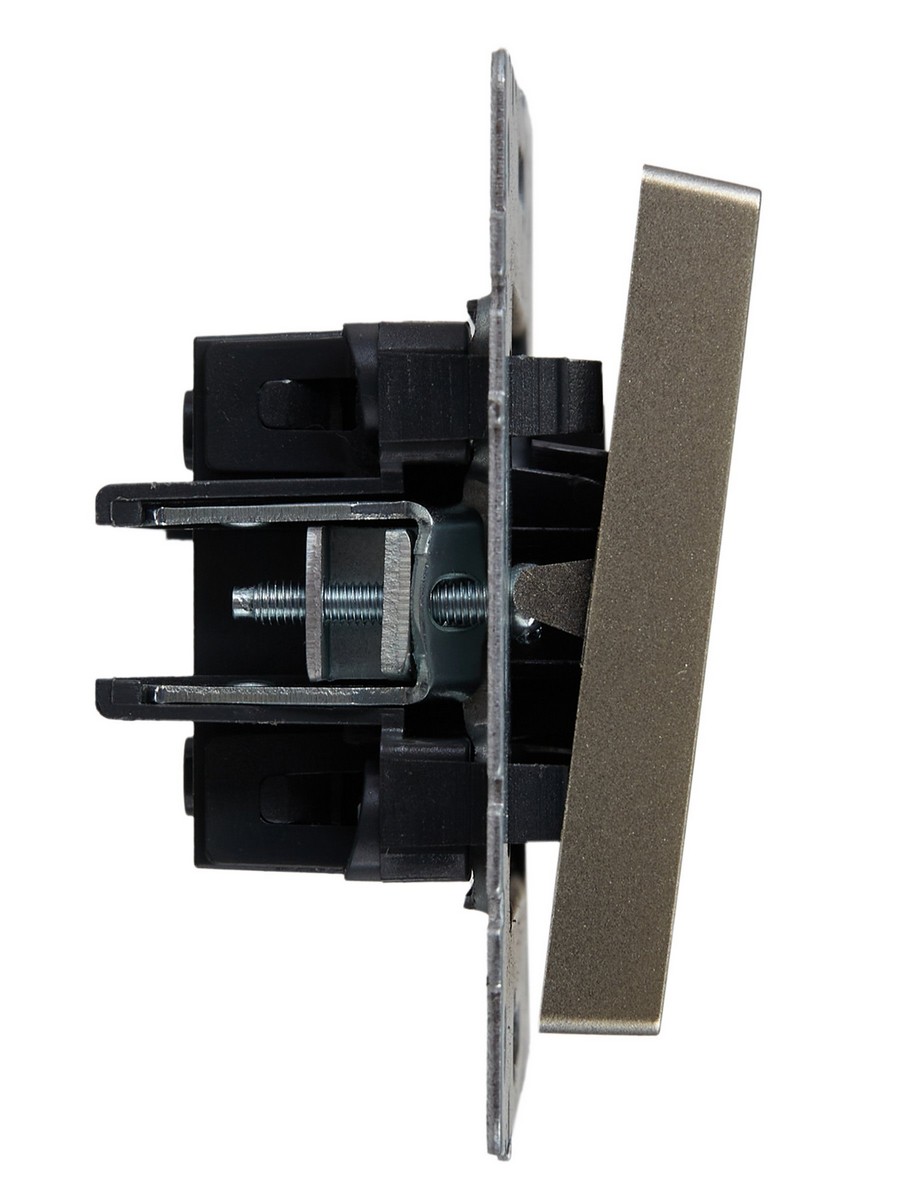 IEK Brite Шампань Выключатель IEK BRITE 1-клавишный перекрестный 10А ВС10-1-3-БрШ шампань BR-V13-0-10-K37