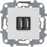 Механизмы ABB Zenit Белый Механизм USB зарядного устройства 2х750 мА / 1х1500 мА Zenit (белый)
