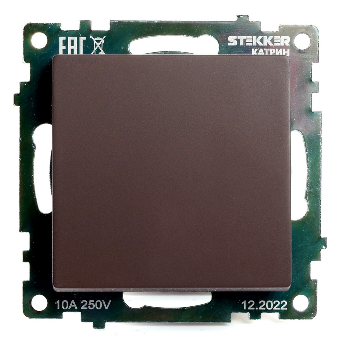 Катрин - Розетки и выключатели Stekker Переключатель 1-клавишный STEKKER GLS10-7105-04 250V 10А Катрин шоколад 49018