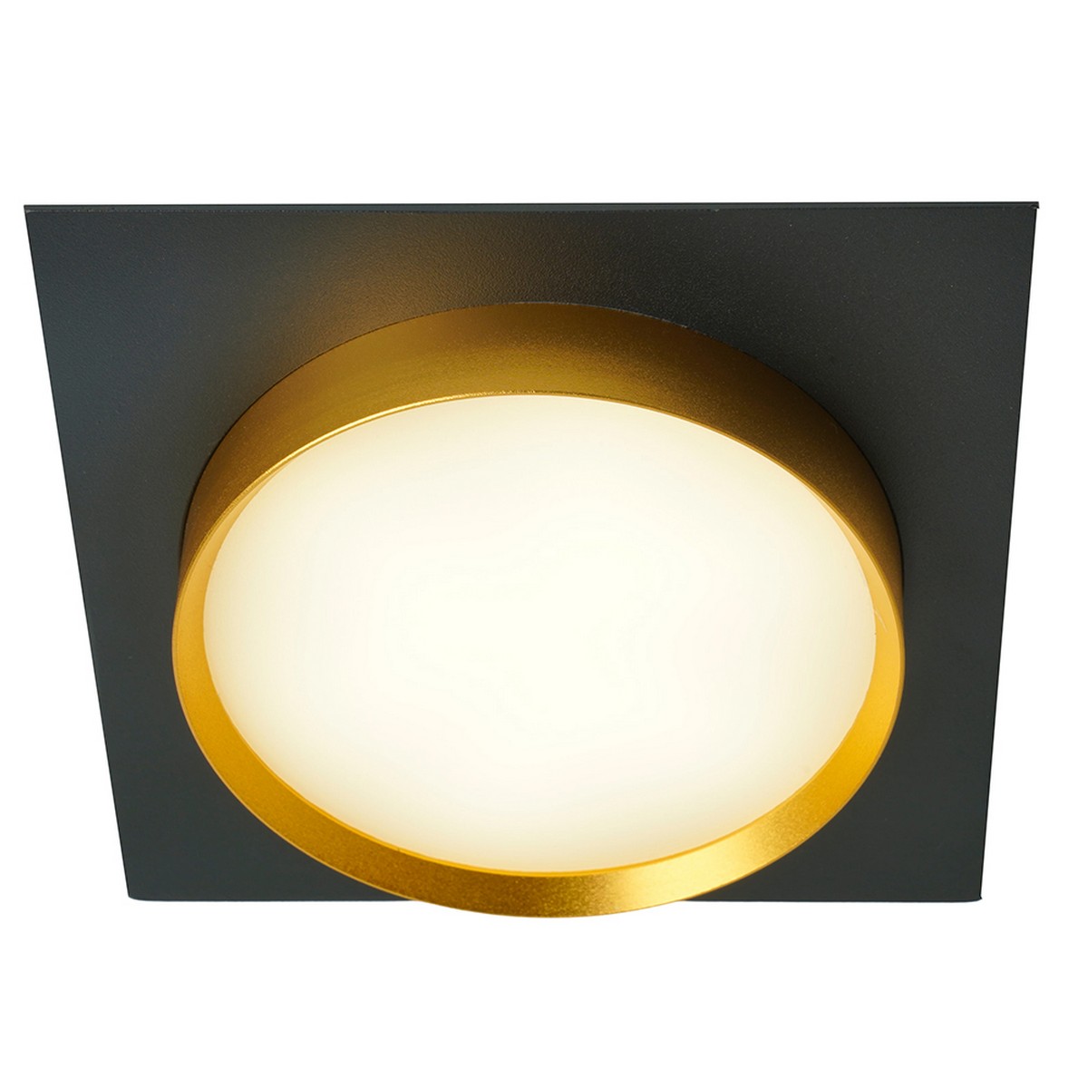 Встраиваемые светодиодные светильники Светильник встраиваемый Feron DL506 потолочный GX53 черный + золото квадрат 51364 