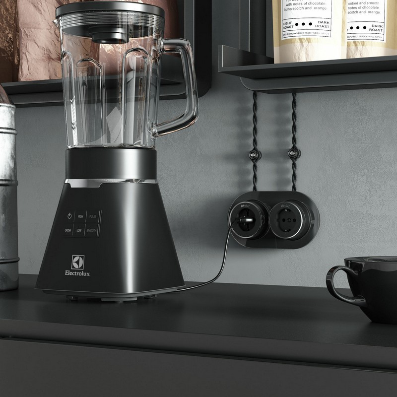 Werkel Ретро Розетка Werkel с заземлением (черный матовый/хром) W5871051