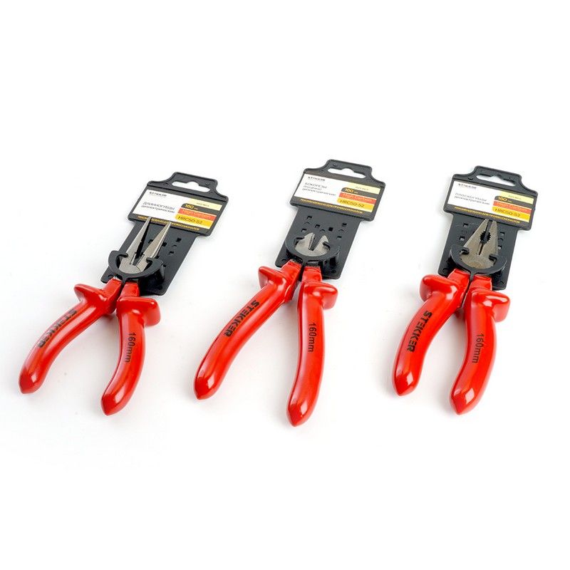 Длинногубцы диэлектрические STEKKER 160мм Cr-V PLE2-160-S 39777 фото