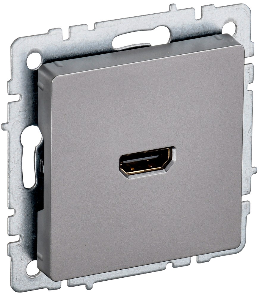 IEK Brite Сталь Розетка IEK BRITE HDMI РHDMI-0-БрС сталь BR-H10-K46
