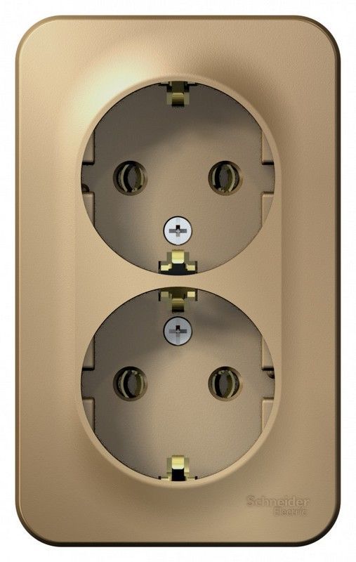 Blanca титан розетки и выключатели Розетка SE Blanca 2-ая Титан наружный с/з без шторок BLNRA010204