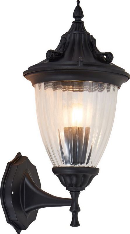 Уличные настенные светильники Светильник садово-парковый Feron PL582 на стену вверх 60W 230V E27 черный 41165 