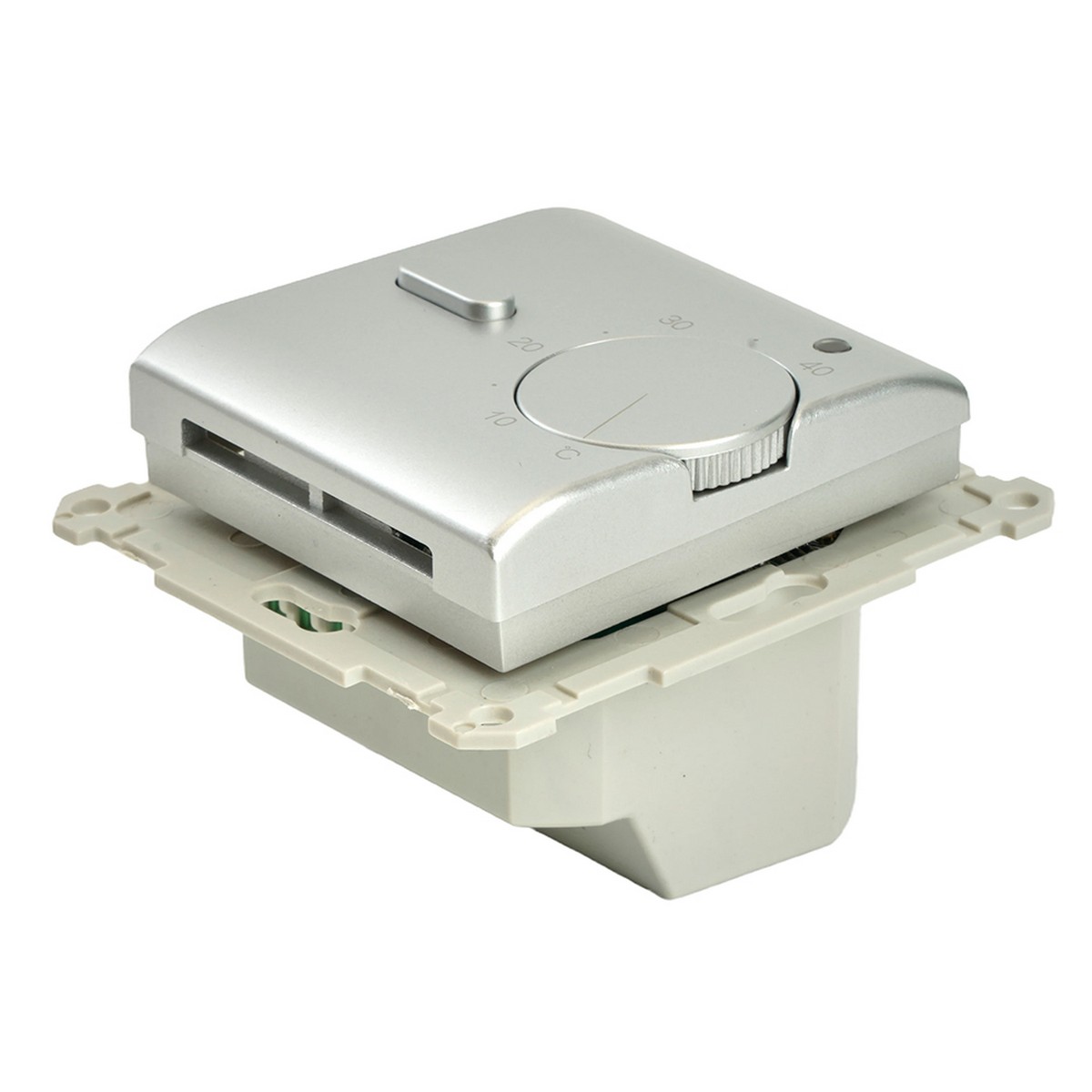 Катрин - Розетки и выключатели Stekker Терморегулятор механический STEKKER GLS00-7117-03 250V 3500W Катрин серебро 49742