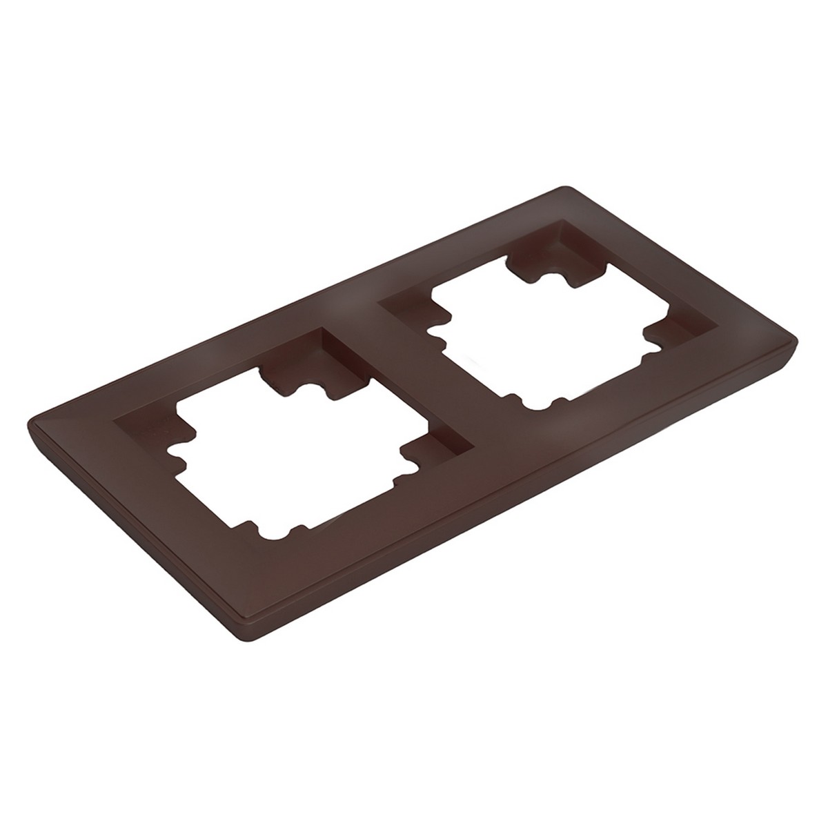 Катрин - Розетки и выключатели Stekker Рамка STEKKER 2-местная Катрин стекло шоколад PFR00-7002-04 39818