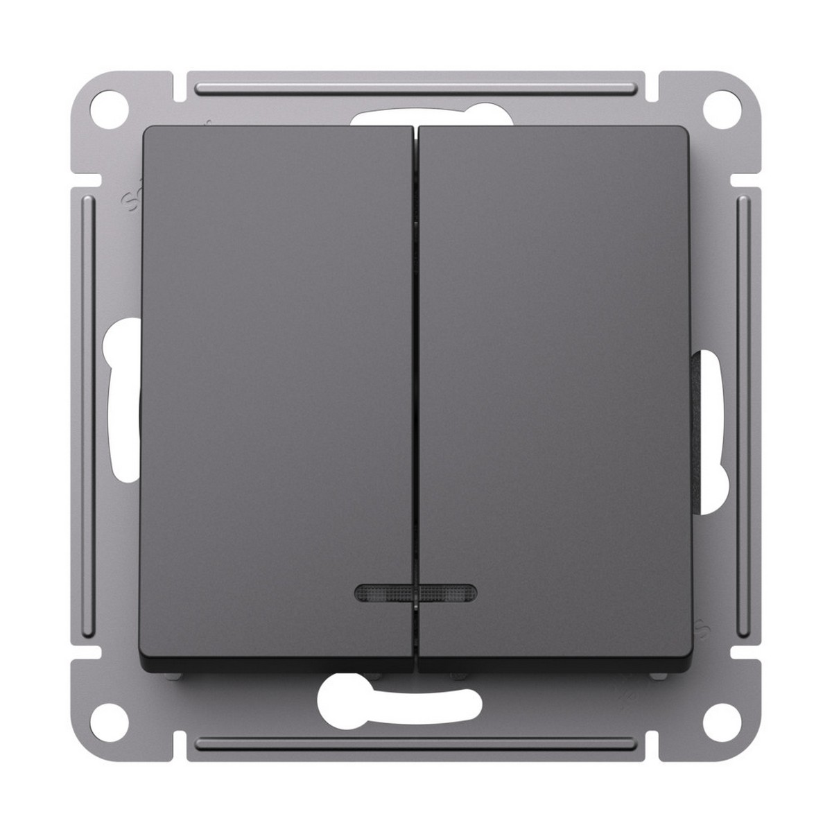 AtlasDesign Базальт Выключатель Systeme Electric AtlasDesign Базальт 2-клавишный с подсветкой, ATN001453