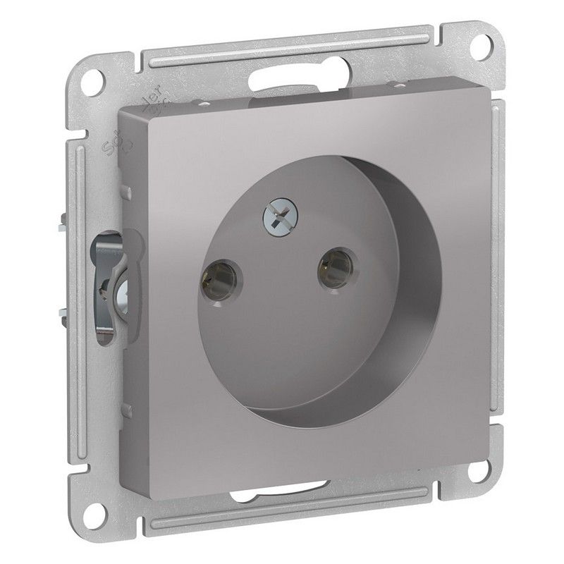AtlasDesign Алюминий Розетка Systeme Electric AtlasDesign Алюминий б/з, 16А, ATN000341