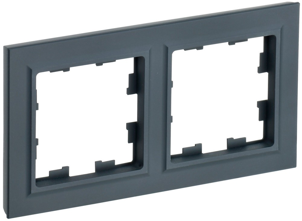 IEK Brite Рамки Рамка IEK BRITE 2-местная РУ-2-БрГ графит BR-M22-K53