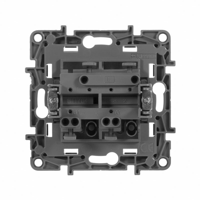 Legrand Etika Антрацит Выключатель Legrand Etika антрацит 2-клавишный, авт.клеммы, 10 AX, 250 В 672602