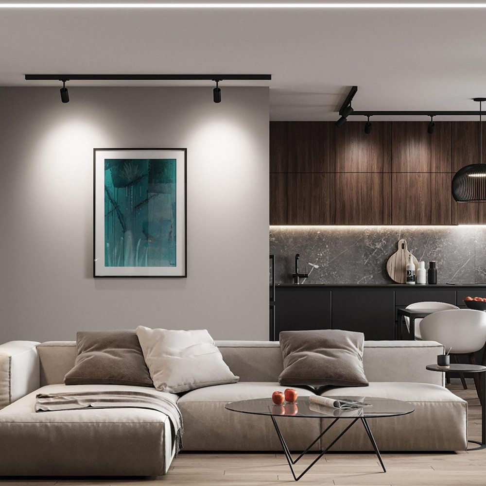 Трековые светодиодные светильники Светодиодный светильник Feron AL103 трековый на шинопровод 40W 4000K черный 3х фазный 41604 