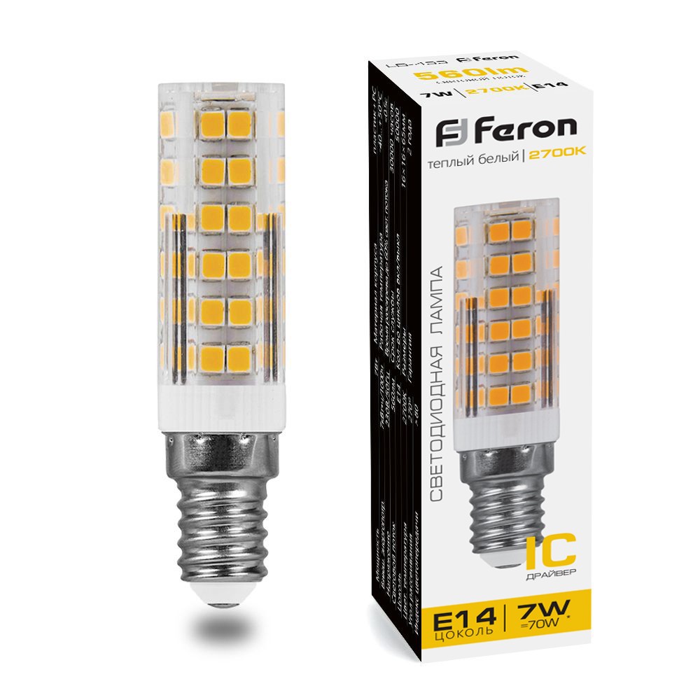 E14 Лампа светодиодная Feron LB-433 E14 7W 2700K 25898 