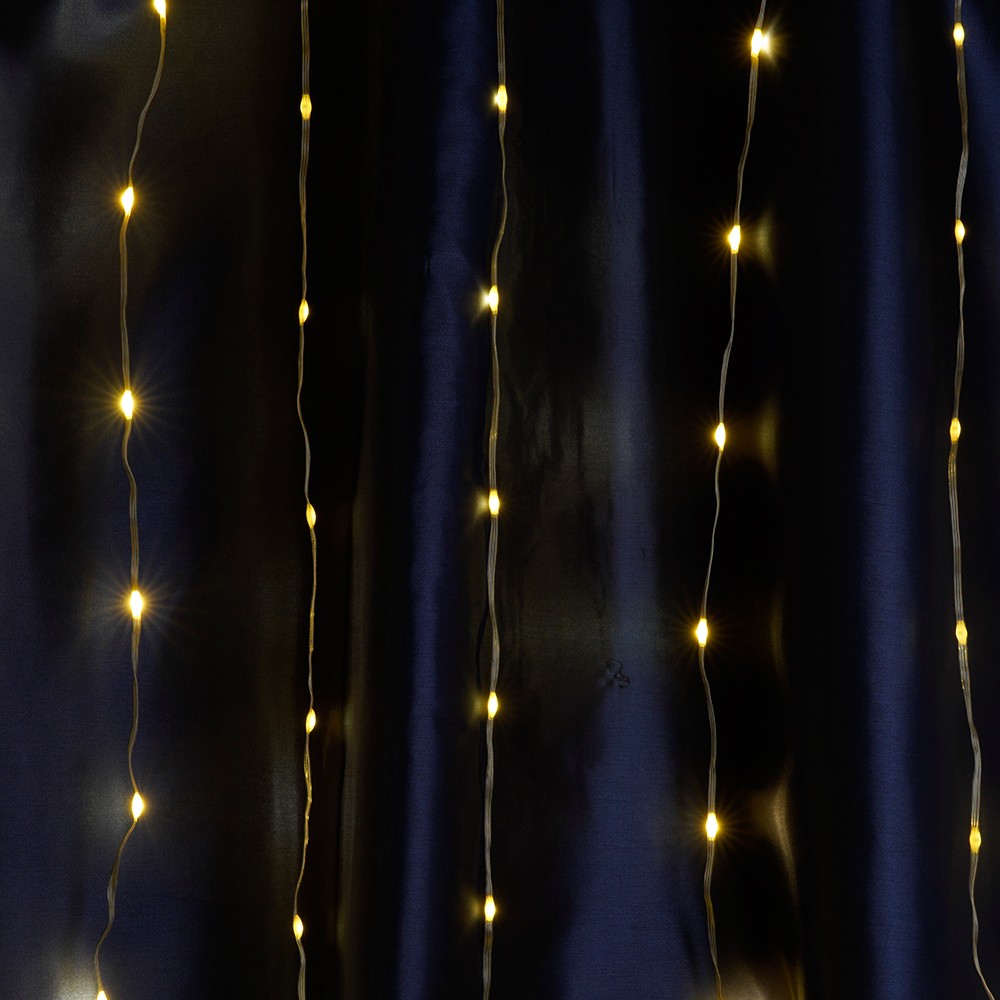 Светодиодная гирлянда Feron CL28 занавес Водопад 3*3м + 3м 230V 5000K статичная c питанием от сети прозрачный шнур 48604