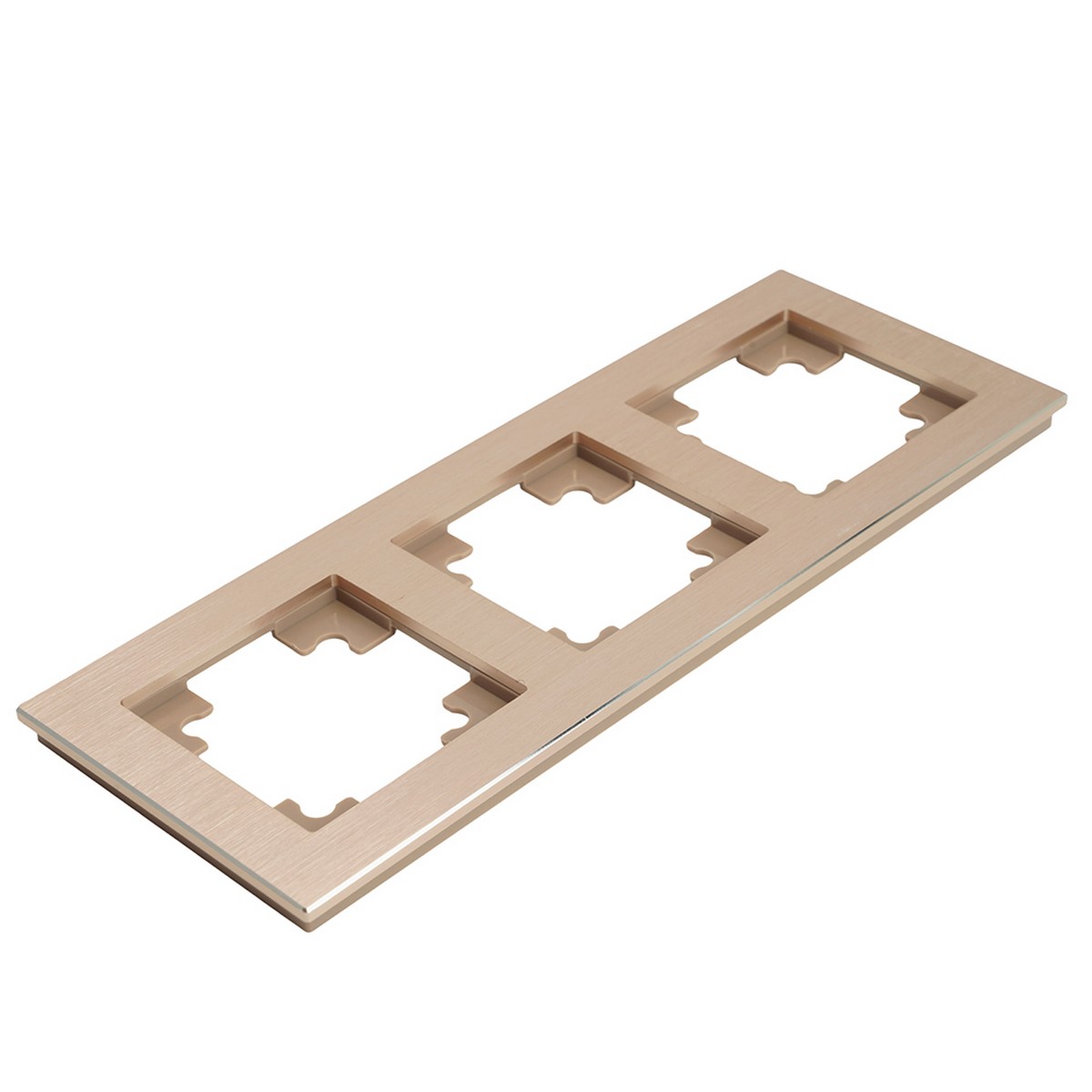 Катрин - Розетки и выключатели Stekker Рамка 3-местная металл STEKKER MFR00-7003-02 Катрин шампань 50018