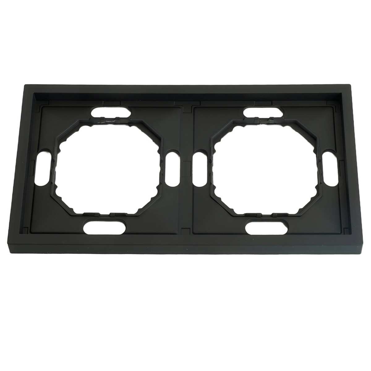 Эмили - Розетки и выключатели Stekker Рамка 2-ая STEKKER Эмили PFR00-5002-05 черный уголь soft touch 49859