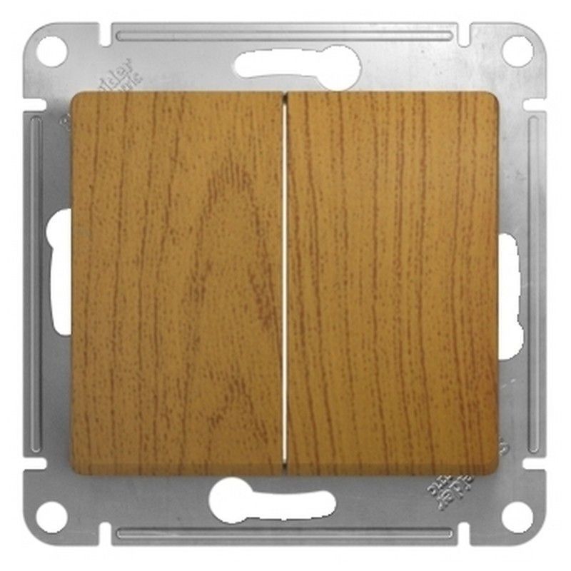 Glossa Дуб Выключатель Systeme Electric Glossa Дерево Дуб 2-клавишный, сх.5 GSL000551