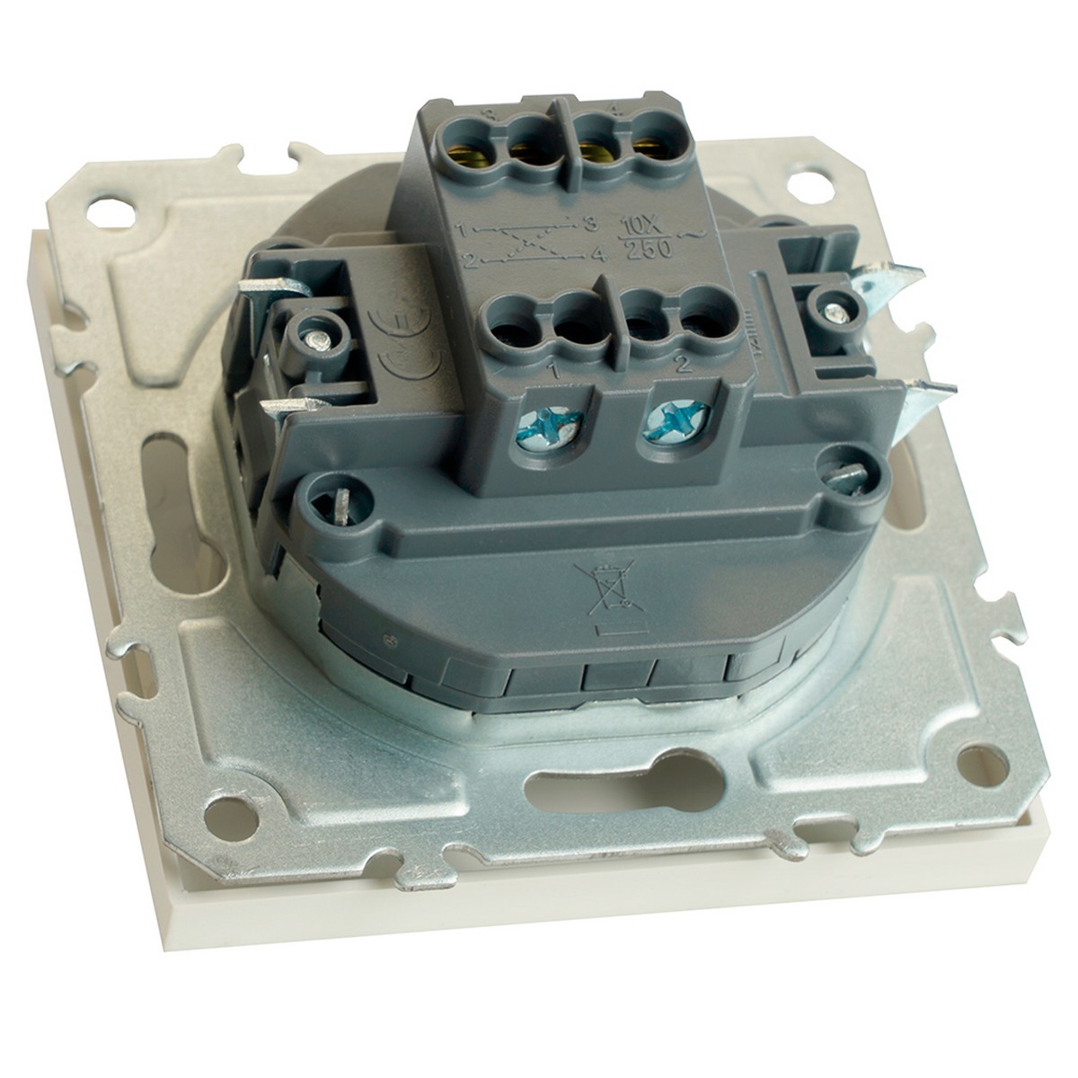 Эмили - Розетки и выключатели Stekker Переключатель перекрестный 1-клавишный STEKKER Эмили RSW10-5110-01 белый фарфор soft touch 49871