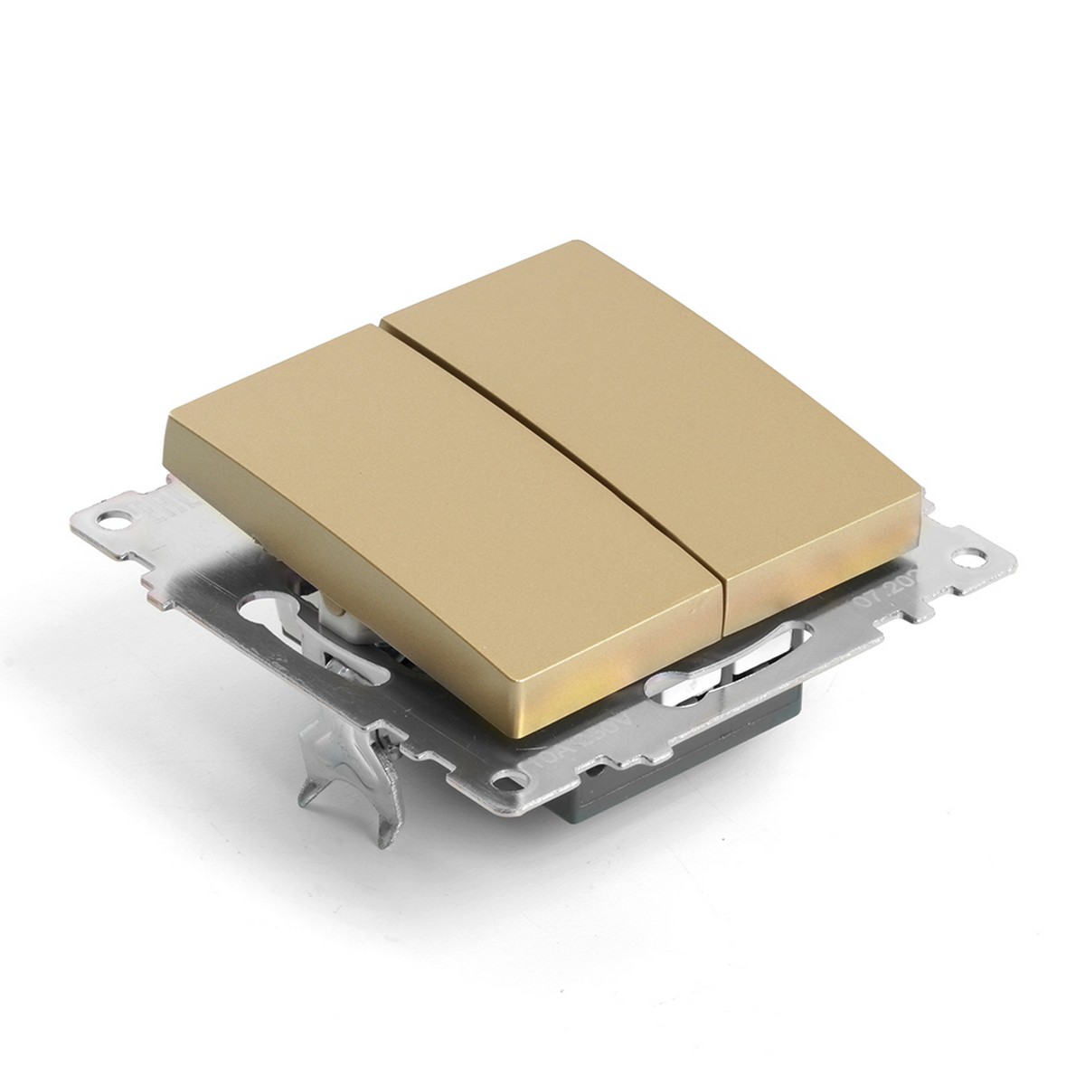 Катрин - Розетки и выключатели Stekker Выключатель 2-клавишный STEKKER GLS10-7104-08 250V 10А Катрин золото 49216