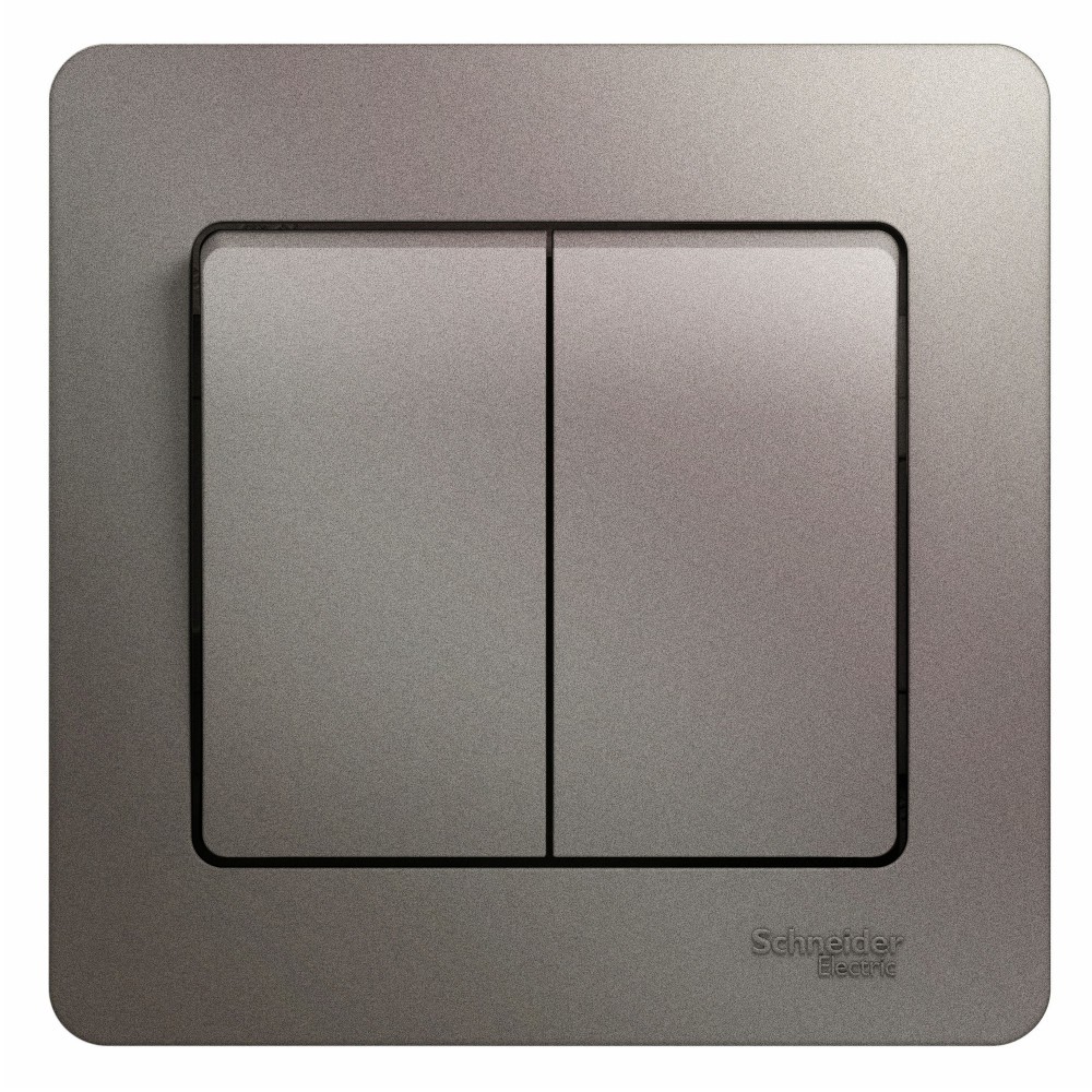 Glossa Платина Выключатель 2-клавишный Systeme Electric Glossa Платина (в сборе) GSL001252