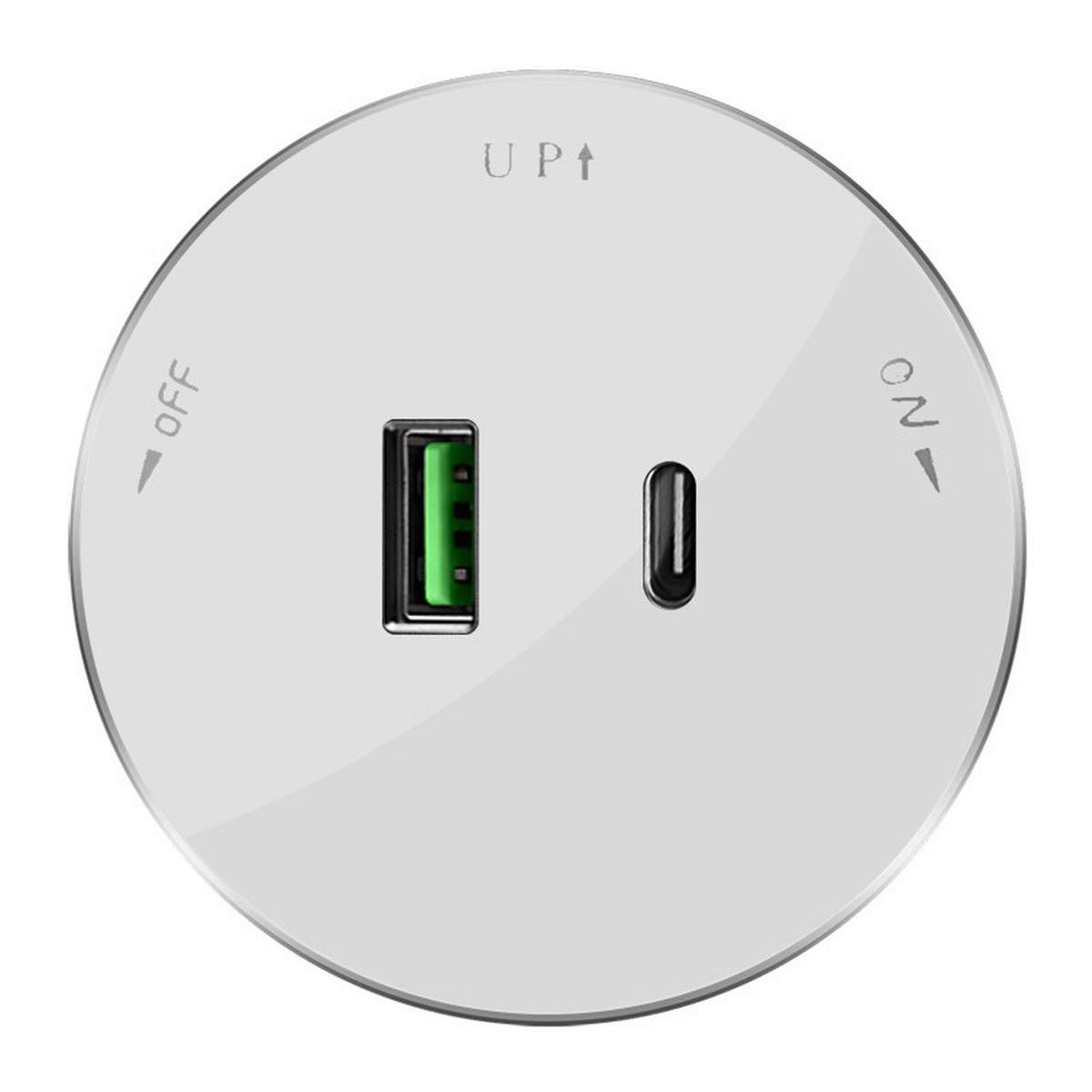 MultiTrack - Розетки и шинопровод Розетка 2хUSB Systeme Electric MultiTrack  (тип А+С) 18Вт, 5В/3А Белый MTK13003W