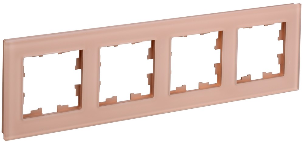 IEK Brite Рамки Рамка IEK BRITE DECOR Персик матовый стекло 4-мест. РУ-4-2-БрП BR-M42-G-31-K96