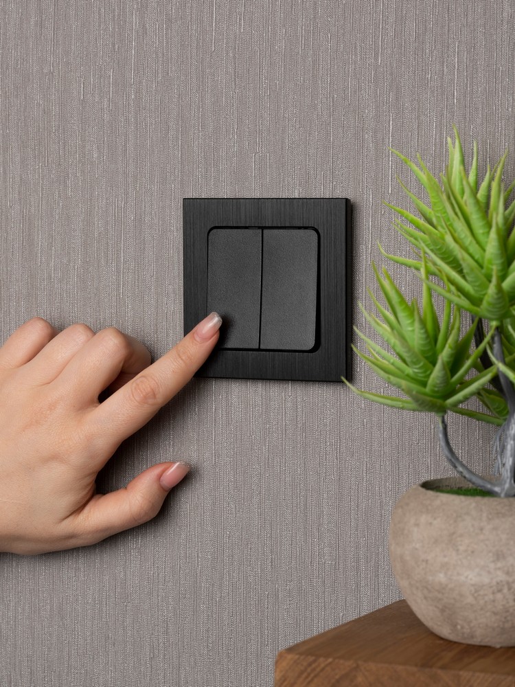 EKF Стокгольм черный Выключатель 2-кл EKF PROxima Стокгольм Черный 10А EZV10-023-10