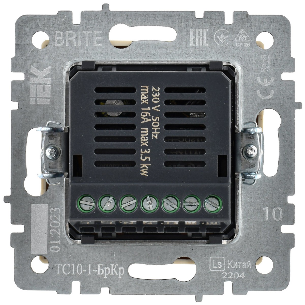 IEK Brite Бежевый Термостат электронный IEK BRITE с инд. ТС10-1-БрКр бежевый BR-RT11-K10